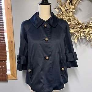 VTG Kate Spade Women Sz XS Navy W Gold tone Buttons Nautical Classic Babydoll